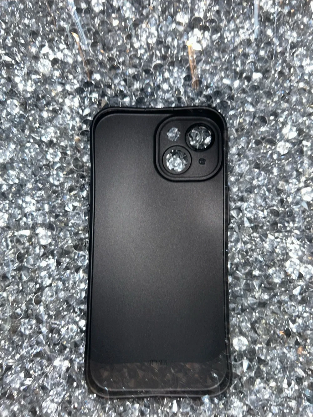 Black Phone Case with Purple Spider Logo iPhone 15